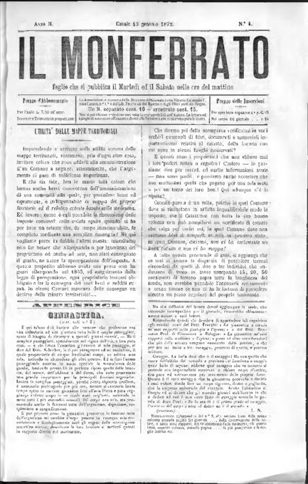Il Monferrato - Edizione 4 del 13/01/1872